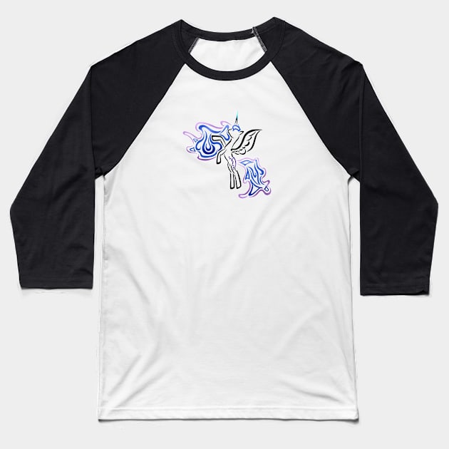 Tribal Pony - Nightmare Moon Baseball T-Shirt by Alaina Williams